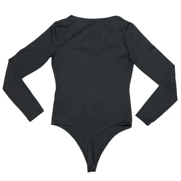 Abercrombie‎ & Fitch Bra Free Seamless Deep V Bodysuit Black Small - Image 2