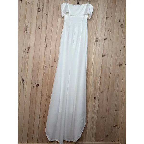 Lulus Exceptional Romance White Off Shoulder Mermaid Maxi Dress Wedding Large - Image 5