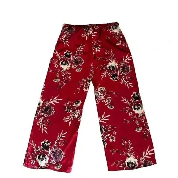 Gilligan & O'Malley Red Women's Satin Floral Lightweight Pajama Pants SZ M #1944 - Image 6