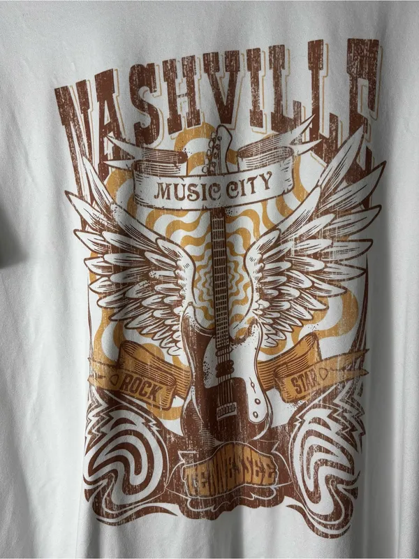 Women’s Nashville Music City Graphic Tee - White size XXL - Image 2