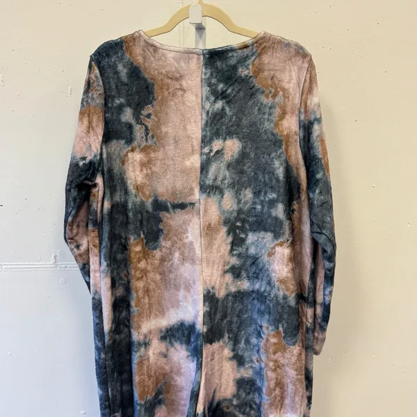 Natural Life Tie Dye Fleece Jumpsuit Pajamas One Piece Blue Tan Size M One Piece - Image 7