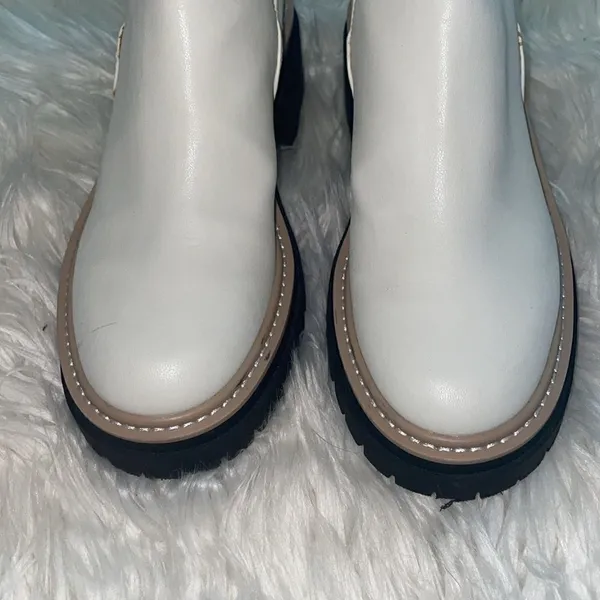 Open Edit Ivory Women's White Mya Lug Sole Chelsea Boot - Image 6