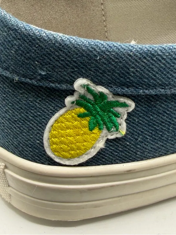 Vintage Havana Denim Patch Slip On Sneakers Women’s 8 Blue Embroidered - Image 9