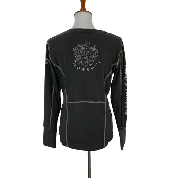 Gersemi Gray V Neck Long Sleeve Top Medium Minimalist Basic Casual Layer - Image 5