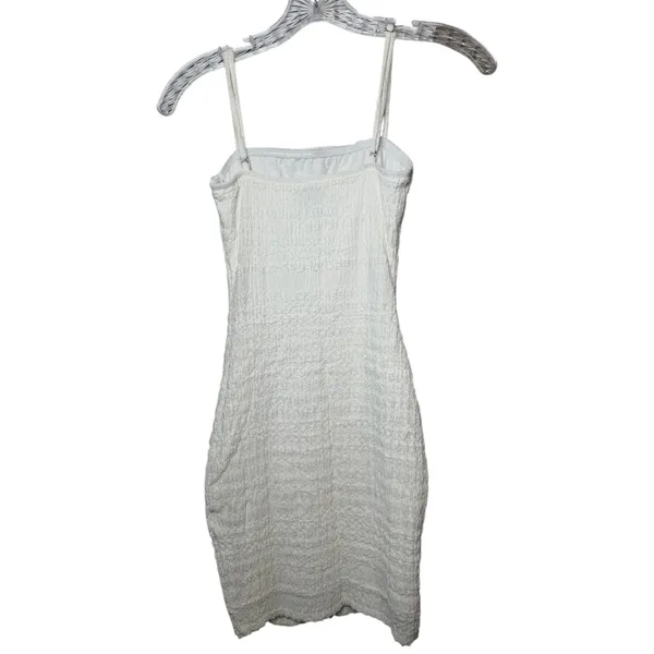 Princess Polly White Textured Ruched Mini Dress Bodycon Cottagecore Size‎ 2 - Image 5