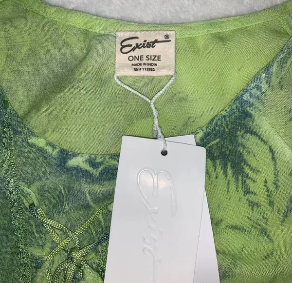 Exist one size lime multicolor cover up beach.  - Image 7