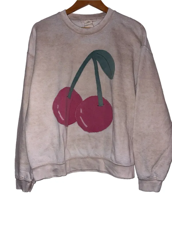 Free People Tricia Fix Fruit Crew Size Small Sand Cherry Combo NWOT - Image 5