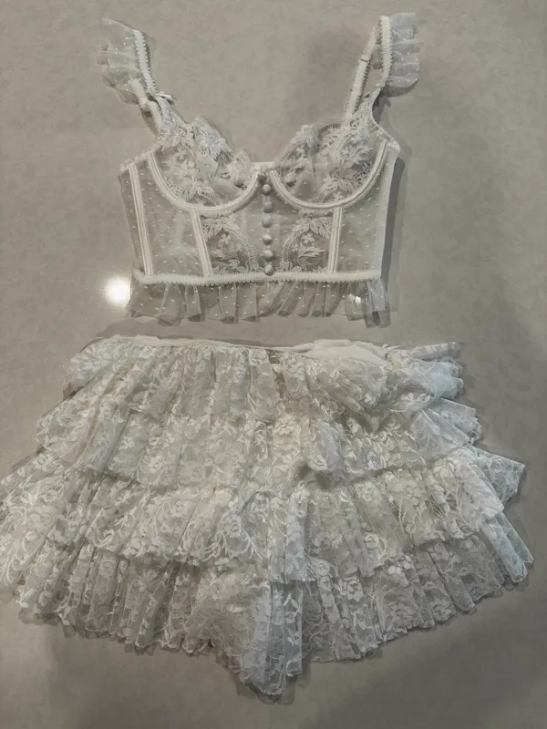 Edge White Matching Lace Set - Image 2