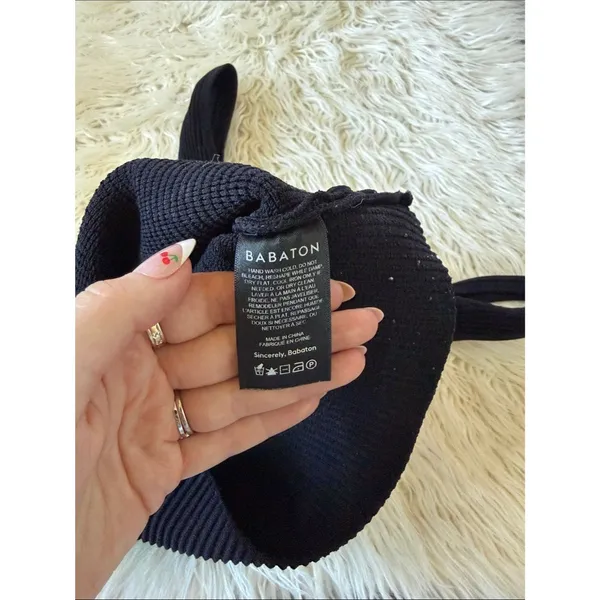 Babaton Sculpt Knit Squareneck Ribbed Tank Top Black - Image 9
