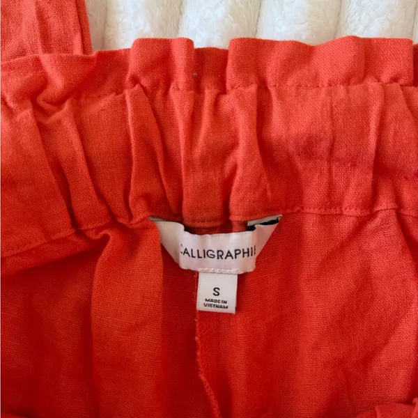 Calligraphic Orange Paperbag Waist Pants - Image 4