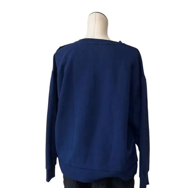 NWT J.CREW Striped button-shoulder crewneck pullover - Image 7