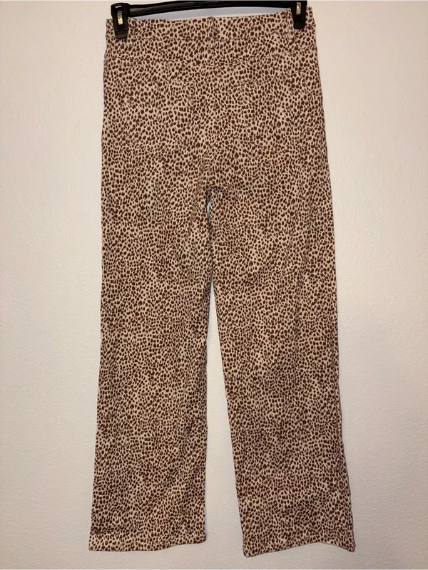 NWOT Bailey Rose Leopard Cheetah Print High Rise Straight Wide Leg Pants S - Image 4