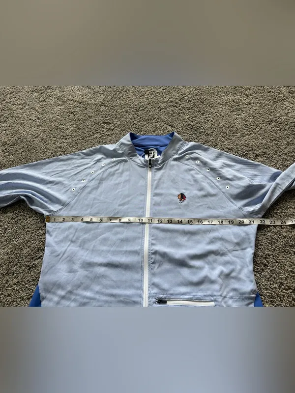Footjoy Lightweight Periwinkle Striped Full Zip Jacket Womens Size L Golf NWT - Image 4