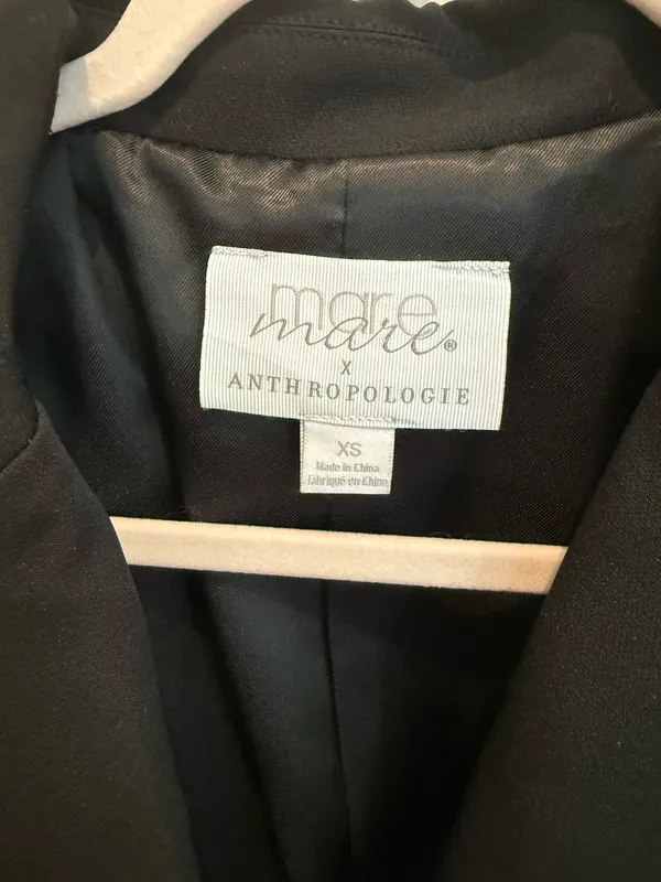 Anthropologie Black Blazer Mini Dress - Image 2