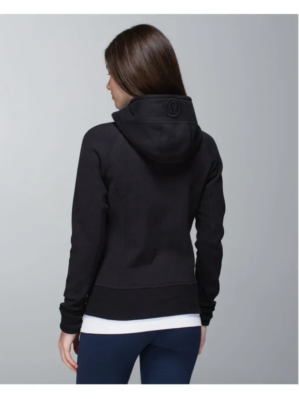 Lululemon Scuba Hoodie with Pink Lululemon Logo Lined Hood Size 12 (21” PTP) - Image 8