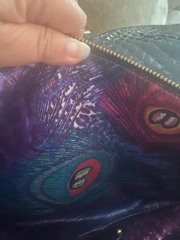 Gianni Bini |Blue Snake Skin Embossed Shoulder Bag - Image 10