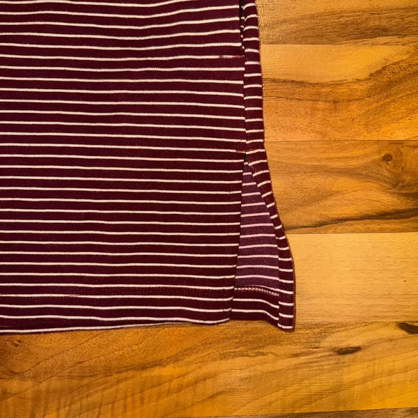 Duluth trading co. Linger tunic‎ style sweatshirt v neck stripes size MED - Image 3