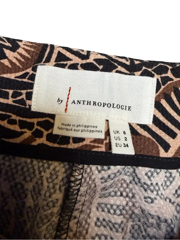✨Anthropologie Drapey Flare Pants Boho Print Wide‎ Leg Size 2✨ - Image 4