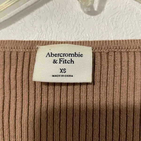 Abercrombie & Fitch XS Brown Ribbed Long Sleeve Bodysuit Square Neck - Image 3