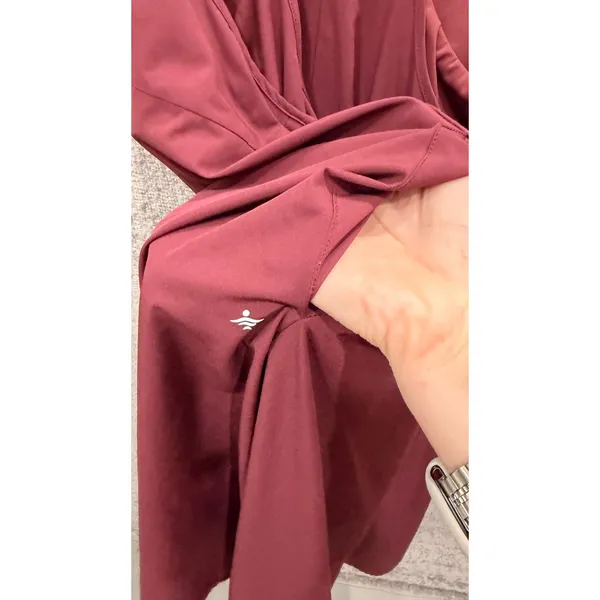 Free Fly Women Dress Medium Burgundy High-Low Racerback Bamboo Blend Pockets - Image 5