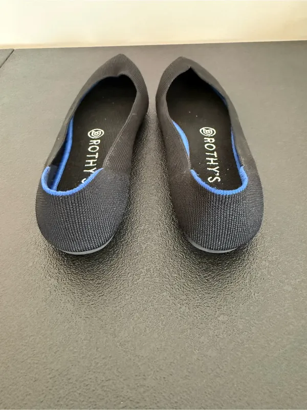 Women's Black Pointed Knit Flats 8.5 - Image 7