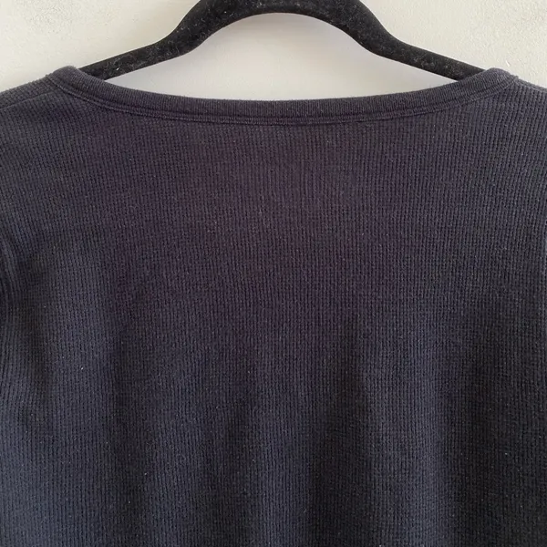 Victoria’s Secret Pink Black Henley Waffle Knit Sleep Shirt Size Large - Image 8