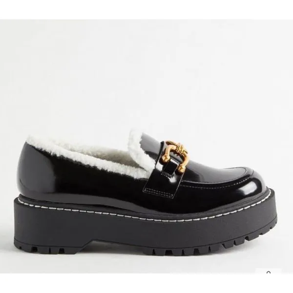 Torrid Women Shearling‎ Trim Loafer Black (size 8) - Image 2