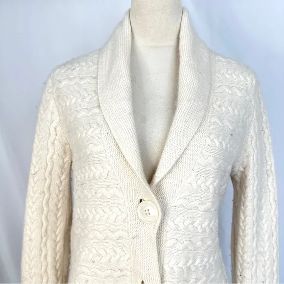 Jones New York Signature Cable Knit‎ Cardigan Sweater Shawl Collar Wool Blend XL - Image 2