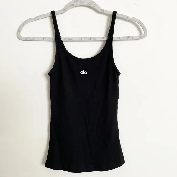 Alo Yoga Ribbed Prosper Tank Black XS - Image 2
