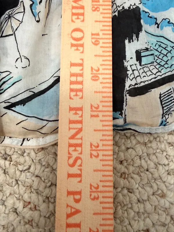 New York & Company Scenic Print Cotton Smocked Waist Midi Skirt Small Resort‎ - Image 6