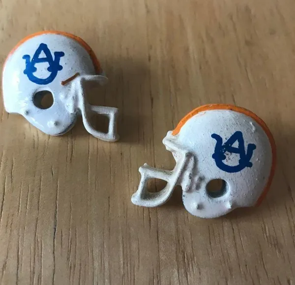 Handmade University of Auburn Earrings Helmet - Image 3