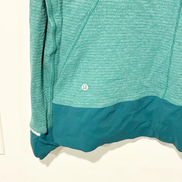 Lululemon Runderful 1/2 Zip Mini Check Pique Hunter Green Heathered Athletic 10 - Image 6