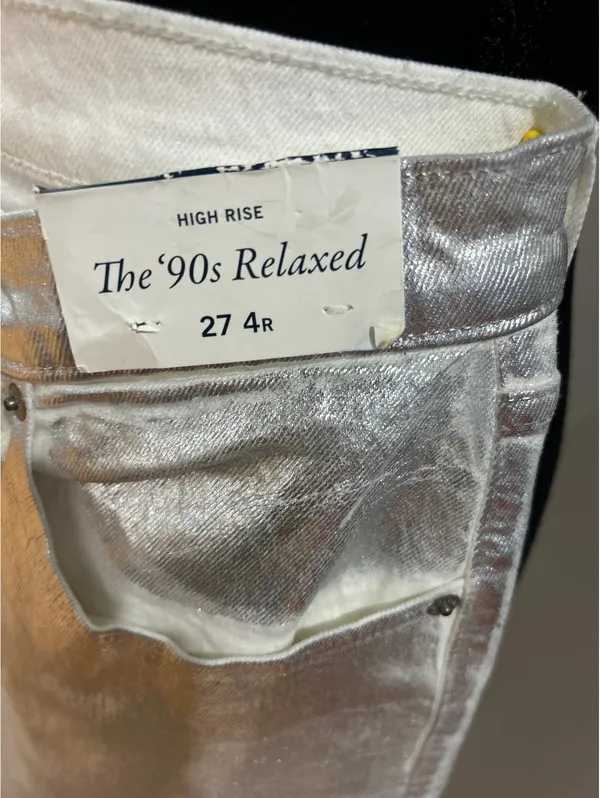 Abercrombie & Fitch The '90s Relaxed High Rise Silver Jeans Size 27 4R - Image 5