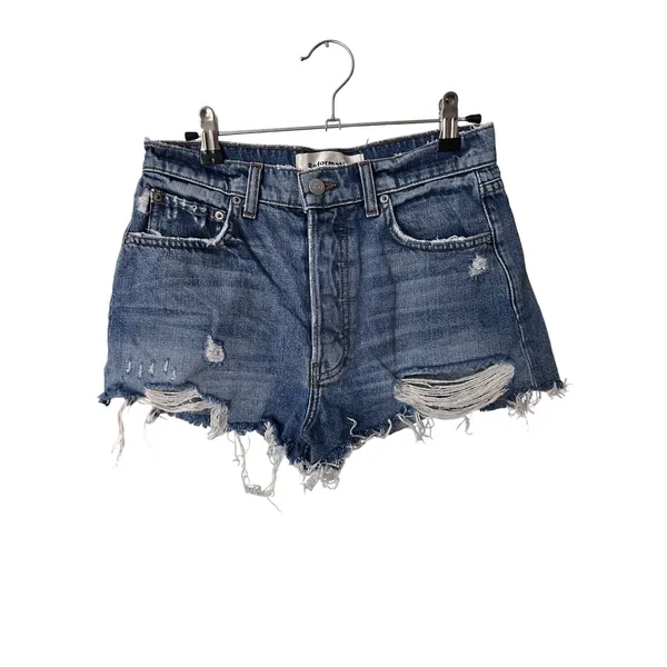 Reformation Dixie High Rise‎ Denim Shorts Medium Wash Distressed Cutoffs Size 26 - Image 3