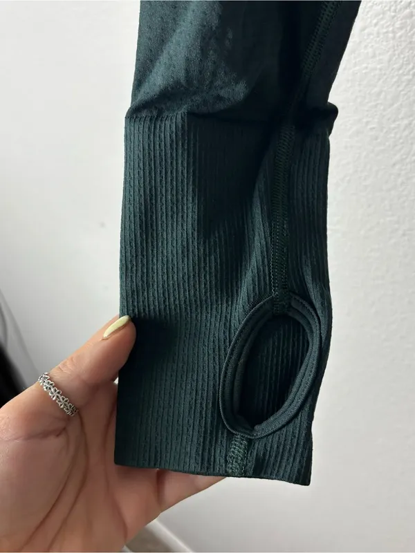 Gymshark Vital Seamless Crop Top Woodland Green Marl M - Image 6