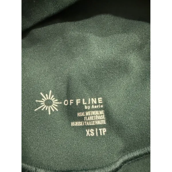 OFFLINE by Aerie Real Me Flare Leggings Forest Green High Rise XS 32 Inseam 433 - Image 4