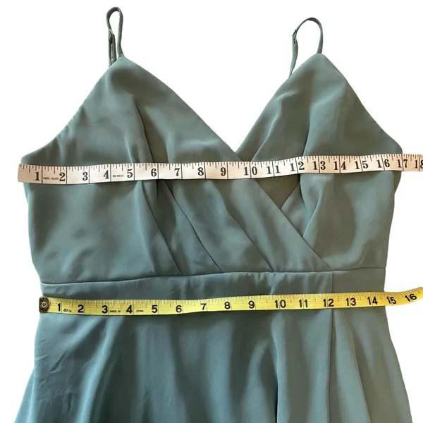 Birdy Grey Sea Glass Green Kaia Chiffon Maxi Bridesmaid Dress L - Image 4
