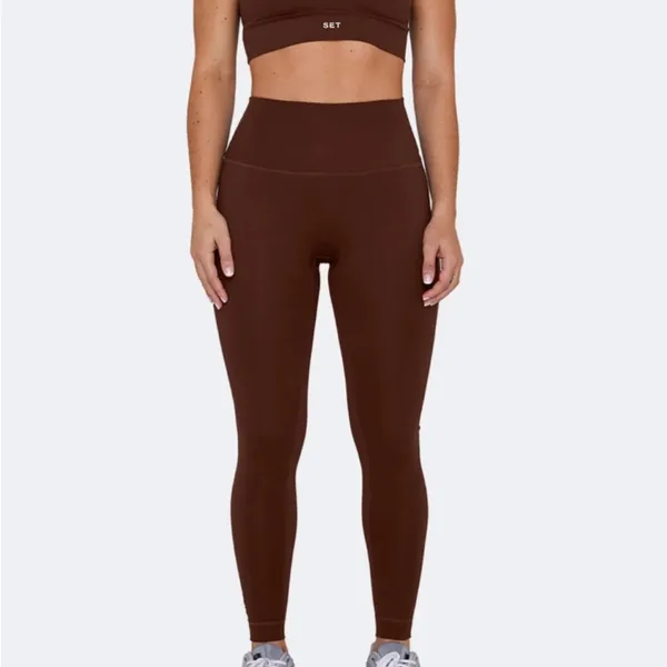 SET Active Women's Chocolate Brown High-Waist Leggings - Image 2