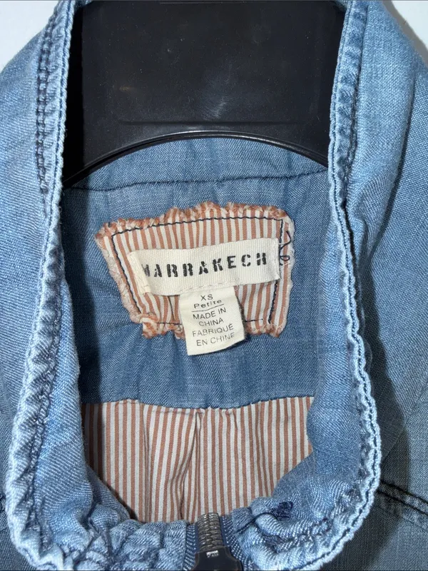 Anthropologie Marrakech anorak utility chambray jacket size XS petite - Image 4