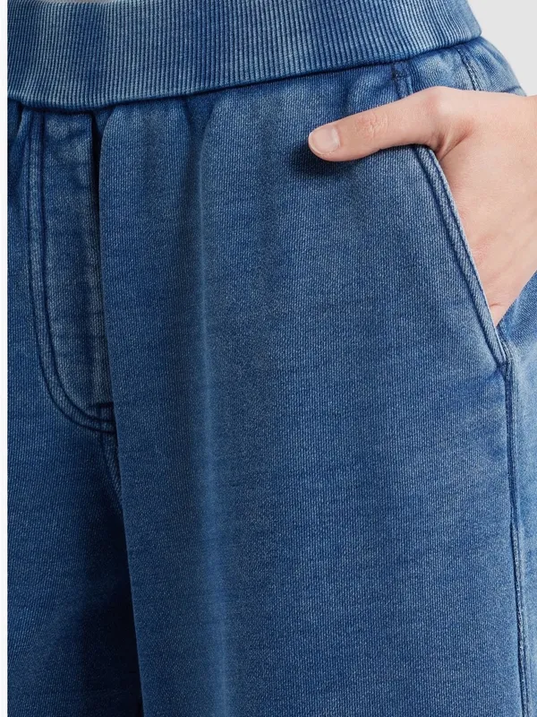 COS Denim-Wash Jersey wide leg pants blue sz S streetwear minimalist - Image 3