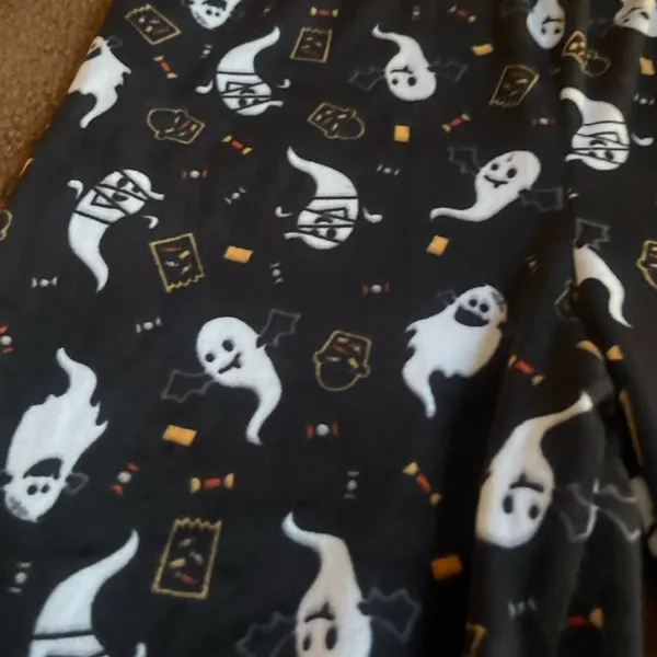 Serra black ghost Halloween velour pants L - Image 2