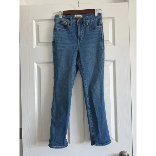 Madewell Stovepipe High Rise Straight Leg Jeans Seaside Wash Blue Size 25 NF121 - Image 2