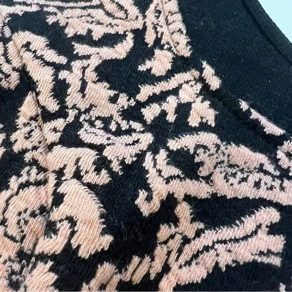 Sugarlips Black Pink Floral Jacquard Peplum Tank Top Large‎ - Image 5