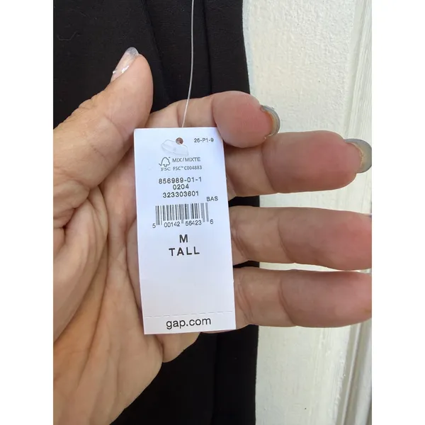 Gap Black High Rise Straight Leg Trousers Pants Size Medium Tall 856989-01-1 New - Image 4
