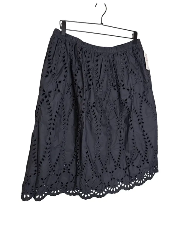 Frank & Eileen Gracie Black Eyelet Midi Skirt NWT XL - Image 7