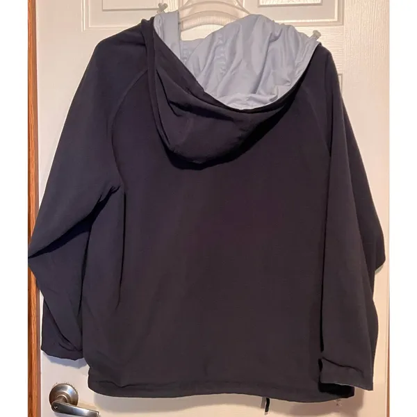 New York Classic Reversible Coat Blue White Gray‎ Size XXL 27" Long x 26" PTP - Image 4