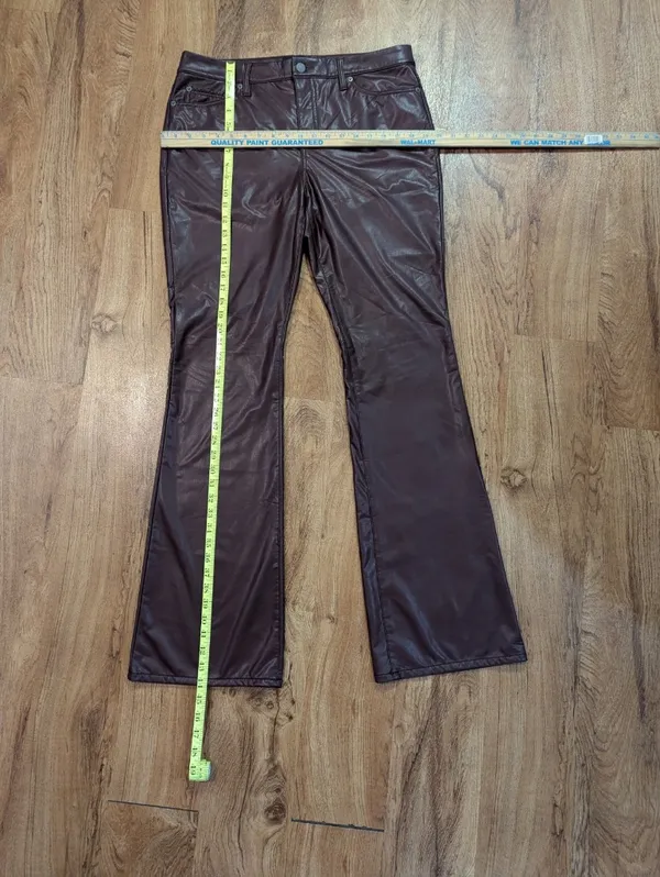 Banana Republic Faux Leather Bootcut Pants 31/12 – Deep Burgundy Wine, Chic Fit - Image 13