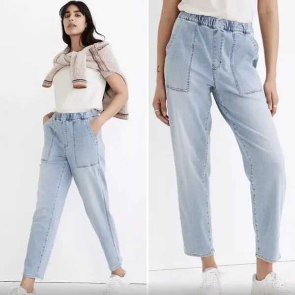 Madewell Light Wash‎ Pull On Relaxed Jeans - Image 2