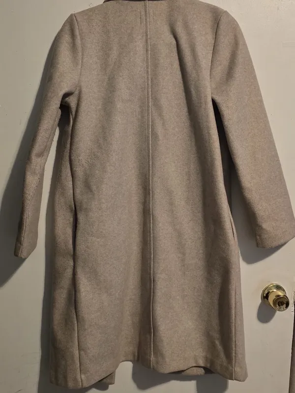 Zara Long Light Beige Trench Coat - Image 3
