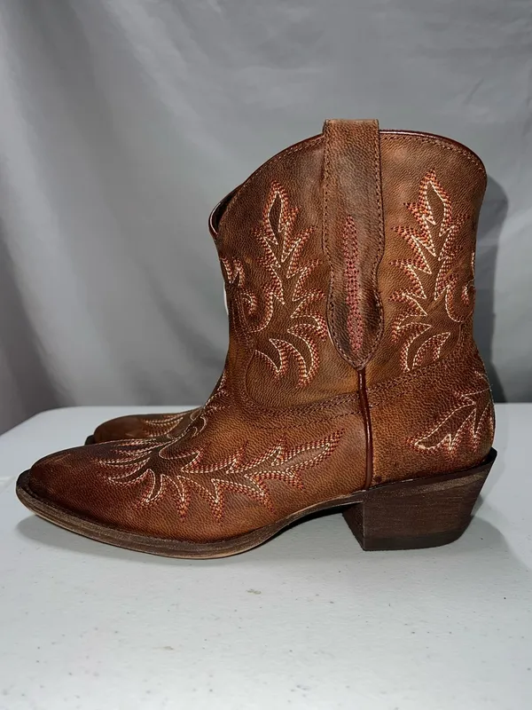 Ariat Brown‎ Embroidered Leather Western Boots - Image 4